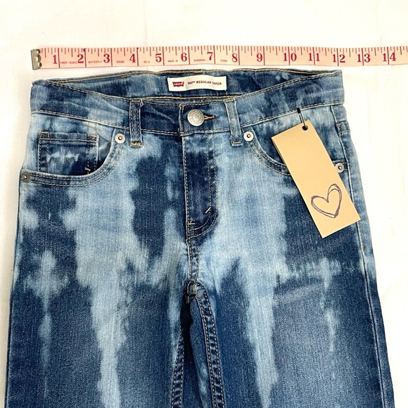 Girls Hand Reverse Dyed Jeans 502 Regular Taper Size 7 - Picture 2 of 7